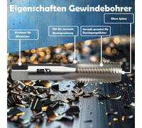 Short Tap Fine Thread Pass Straight Cut Tap-M8 X 1