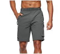 Short Travail Homme Chantier avec Poche Zippée Shorts Et Bermudas Homme Multipoches Bermuda Homme Moulant Taille Elastique Cuissard Velo Homme Short Homme Cargo