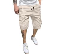 Short Travail Homme Chantier - Pantalon Cargo Homme Tissé Moderne Coupe Décontractée Grandes Tailles Poches Multiples Confortable Tous Les Jours