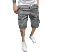 Short Travail Homme Chantier - Pantalon Cargo Homme Tissé Moderne Coupe Décontractée Grandes Tailles Poches Multiples Confortable Tous Les Jours