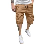 Short Travail Homme Chantier - Pantalon Cargo Homme Tissé Moderne Coupe Décontractée Grandes Tailles Poches Multiples Confortable Tous Les Jours
