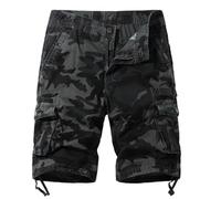 Short Travail Homme Chantier - Salopette Décontractée en Coton pour Hommes avec Taille Élastique - Pantalon de Travail Léger et Confortable pour Un Style Urbain Pratique