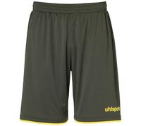 uhlsport Club Short de Football pour Homme S Muticolore (Dark Olive/Amarillo Fluor)