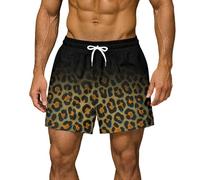 Short Velo Homme Dégradé Léopard Imprimé Plage Estival Ceinture Élastique Cordon Ajustable Décontracté Quotidien Confort Optimal Respirable Liberté Mouvement Tissu Technique Short Homme Sport
