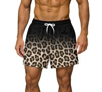 Short Velo Homme Dégradé Léopard Imprimé Plage Estival Ceinture Élastique Cordon Ajustable Décontracté Quotidien Confort Optimal Respirable Liberté Mouvement Tissu Technique Short Homme Sport
