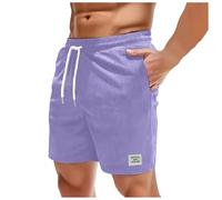 Short Velours Cotelé Homme avec Cordon De Serrage, Bermuda Cargo Homme RéTro Poches Taille Élastique Décontracté Pantalon Court Respirant Confortable LéGer Quotidien Jogging Travail Plage