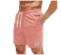 Short Velours Cotelé Homme avec Cordon De Serrage, Bermuda Cargo Homme RéTro Poches Taille Élastique Décontracté Pantalon Court Respirant Confortable LéGer Quotidien Jogging Travail Plage