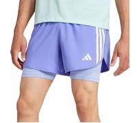 Adidas Short Own The Run 3-Stripes 2 en 1 Bleu XL Homme