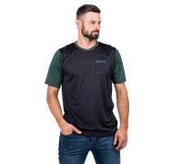 Maillot manches courtes 100 ridecamp noir vert forest
