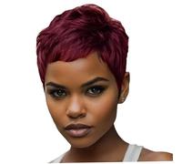 Short Wigs for Black Women 7.87" Claret Soft and Cozy High Temperature Silk Short Cut Wig for Women Girls Wigs Black