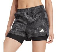 adidas Femme Own The Run Spray Dye 2in1 Short, Grey Four/Black, L