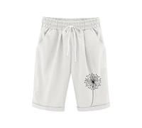 Shorts ado Fille Short pour Femme Taille élastique décontracté Couleur Unie Confortable léger avec Poches Ensembles De Pyjama Fille (White 3-4 Years)
