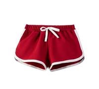 Shorts athlétiques pour filles en coton avec taille élastique pour l'été, jogging pour enfants avec cordon de serrage pour le basketball, le football, les sports, respirant, doux, confortable
