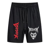 Shorts avec Poches pour Hommes Pantalon de survêtement Anime Berserk Pantalon de survêtement Guts Imprimé Cosplay Casual Shorts Summer Fashion Women's Jogging Sports Shorts