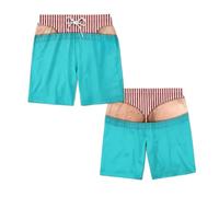 Shorts bain fantaisie humoristiques pour hommes avec faux string 3D