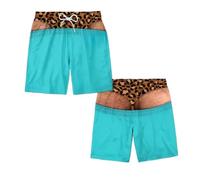 Shorts bain fantaisie humoristiques pour hommes avec faux string 3D
