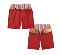 Shorts bain fantaisie humoristiques pour hommes avec faux string 3D