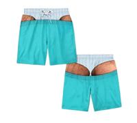 Shorts bain fantaisie humoristiques pour hommes avec faux string 3D