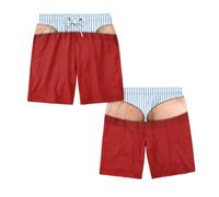 Shorts bain fantaisie humoristiques pour hommes avec faux string 3D