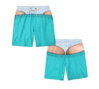 Shorts bain fantaisie humoristiques pour hommes avec faux string 3D