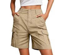 Shorts Bermuda Femme Léger - Short de Randonnée Cargo Imperméable à Séchage Rapide avec Poches Zippées pour Camping en Été