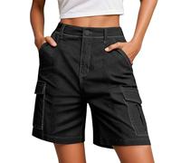 Shorts Bermuda Femme Léger - Short de Randonnée Cargo Imperméable à Séchage Rapide avec Poches Zippées pour Camping en Été