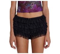 Shorts Bloomer pour femme Y2k - Dentelle - Courte - Multicouche - Volants - Élastique - Taille basse - Hot pants - Mini - Pour adolescentes et filles - Élégant - Ruffl - Dentelle - Lolita - Jupon
