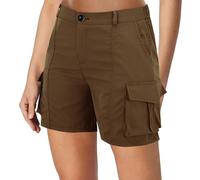 Shorts Cargo Femme Été Léger Taille Elastique Pantalons Court Taille Haute Fermeture éclair pour Randonnée Golf Camping Voyages Trekking D'extérieur Loisir Safari avec Multi-Poches