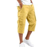 Shorts Cargo Homme Bermuda Été 3/4 Pantalon Coton Sport Elastique