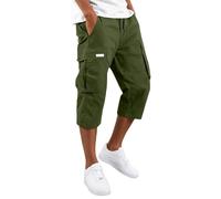 Shorts Cargo Homme Bermuda Été 3/4 Pantalon Coton Sport Elastique Pantacourt Uni Short De Travail Loisirs Voyage Shorts De Sport Randonnée Casual Quotidien