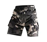 Shorts Cargo Hommes Taille Elastique Pantalon Court Militaire Outdoor Multi Poches Décontracté Elastique Grande Taille avec Poches Bermudas Cargo Montagne Baggy Multi Poches Bermuda Cargo Homme