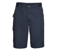 Shorts Cargo Multipoches En Polycoton Twill Bleu Gris Ou Noir