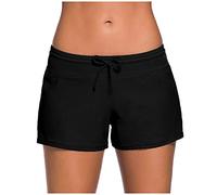 Shorts de Bain Femme Maillot de Bain Été Short de Bikini Séchage Rapide ÉLasticité Taille Haute Pantalon de Plage Bain Shorty Femme Bas de Maillot de Bain pour Piscine Natation Sport Yoga Jogging