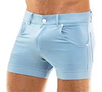Shorts de Couleur Pure pour Hommes d'été, Pantalons Hiphop Micro-élastiques Minces et Minces