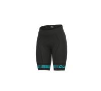 Shorts De Cyclisme Femme Sans Bretelles ALE' PR-R STRADA Noir-Turquoise