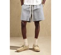 Shorts de plage en coton mélangé avec effet lin, coupe regular, taille avec cordon. Bas idéal pour les week-ends, les vacances d'été et de printemps L,M,S,XL,XSBlocs de couleur,RayéTissu tissé