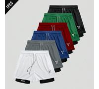 Shorts de sport hommes avec imprimé tête de taureau, taille à cordon, double couche, idéal pour le fitness et la vie quotidienne L,M,S,XL,XXLAnimal,Lettres,UnicoloreÉtoffe