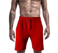 Shorts de Sport, Short de Course Séchage Rapide Pantalon Court Respirant Sport Sweatpants Shorts de Sport Homme avec Poche Shorts de Fitness Marathon Jogging - Rouge, M