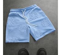 Shorts décontractés d'été pour hommes avec lettres embossées L,M,S,XL,XXLGéométrique,graphique,PlantesTissu tricoté