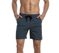 Shorts d'été for hommes Pantalons de plage de vacances élégants Pantalons décontractés for hommes Grande taille Quatre coins Vêtements de rue intérieurs en soie de lait Pour Surf Natation(Gray,M)