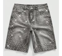 Shorts en jean amples ornés de perles et de diamants pour hommes 28,30,32,36,34Jean