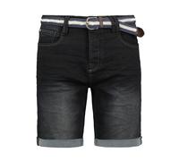 Shorts en jean confort avec ceinture et cinq poches ourlet revers