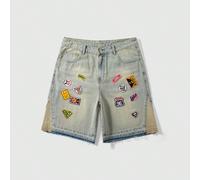 Shorts en jean délavé vintage pour hommes 26,28,30,32,36,34graphique,LettresJean