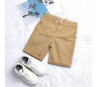 Shorts en jean noir pour jeune garçon avec logo brodé, lavage délavé, taille élastique réglable, shorts bermuda en jean stretch 6Y,7Y,8Y,4Y,5YUnicoloreJean