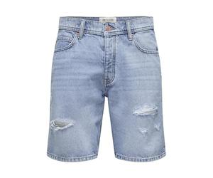 Shorts en Jean pour Hommes ONLY&SONS Bermuda Taille mi-Haute en Coton.
