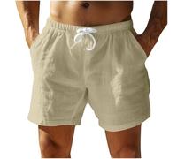Shorts en Lin pour Hommes Bermuda Homme De Plage Short De Sport Jogging Ample Pantalon Court Coton en Lin Cordon De Serrage Shorts Droit Grande Taille Short Homme Taille Élastique