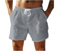 Shorts en Lin pour Hommes Bermuda Homme De Plage Short De Sport Jogging Ample Pantalon Court Coton en Lin Cordon De Serrage Shorts Droit Grande Taille Short Homme Taille Élastique