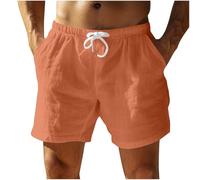 Shorts en Lin pour Hommes Bermuda Homme De Plage Short De Sport Jogging Ample Pantalon Court Coton en Lin Cordon De Serrage Shorts Droit Grande Taille Short Homme Taille Élastique