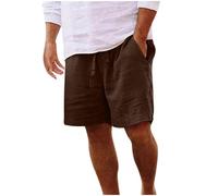 Shorts en Lin pour Hommes Bermuda Homme De Plage Short De Sport Jogging Ample Pantalon Court Coton en Lin Cordon De Serrage Shorts Droit Grande Taille Short Homme De Loisirs Mode
