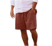 Shorts en Lin pour Hommes Bermuda Homme De Plage Short De Sport Jogging Ample Pantalon Court Coton en Lin Cordon De Serrage Shorts Droit Grande Taille Short Homme De Loisirs Mode